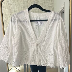 Elegant White Embroidered Blouse